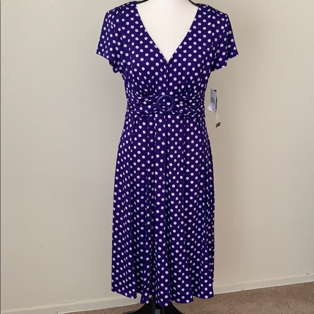 Purple & White Polka Dot Dress
